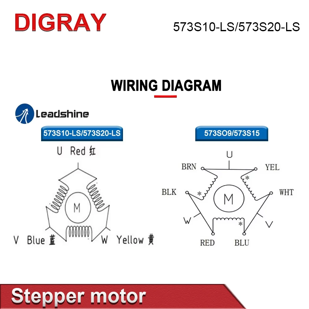 Шаговый двигатель DIGRAY Leadshine 573S20-LS 5.8A 573S10-LS 5.6A 3-фазный шаговый для лазерной лампы с