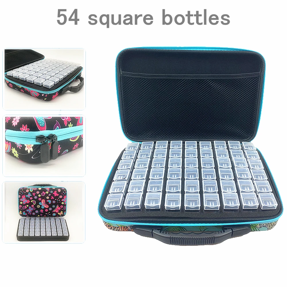 

New 54 Bottles Diamant Painting Hand Bag Tools Diamond Painting Accessories Carry Case Container Diamond Mosaic Storage Box Bag