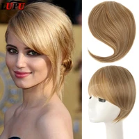lupu synthetic bangs hairpiece clip in the front side bangs fake fringe hair extensions blonde bangs heat resistant fake hair