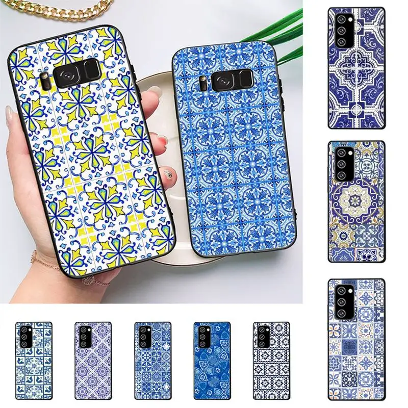 

Portuguese Glazed Tiles Phone Case For Samsung Galaxy Note 10Pro Note 20ultra cover for note20 note10lite M30S Back Coque