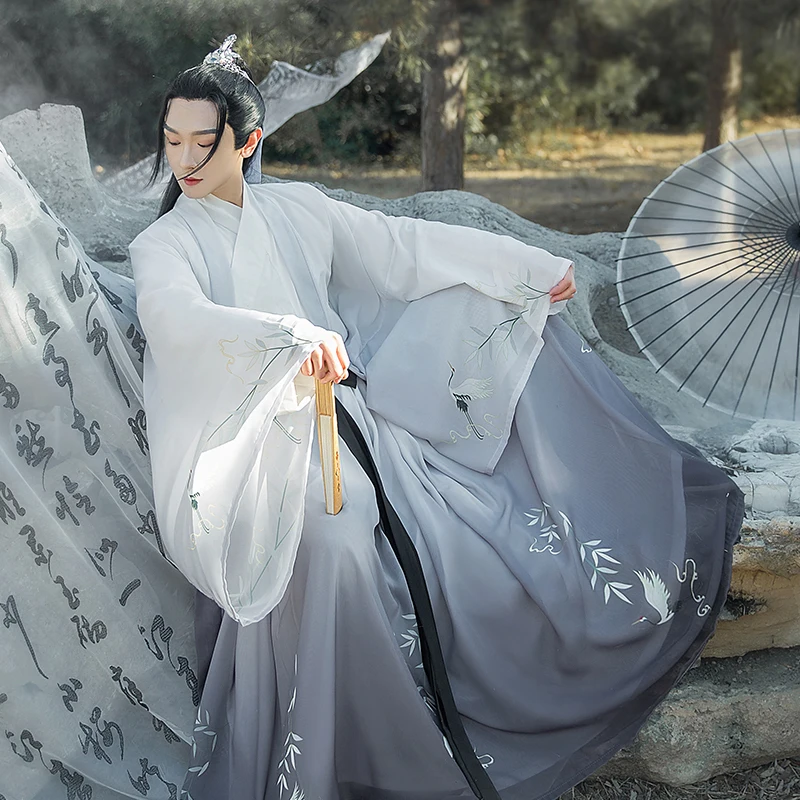 Hanfu Cos Мужской китайский стиль Женский древний костюм Xiake с перекрестным