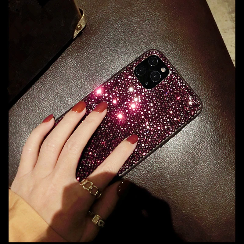 

Midnight Green Diamond Luxury Rhinestone Case For Samsung Galaxy S23 Ultra S22 S21 S20 Note 20 Cover Bling Glitter Woman Case