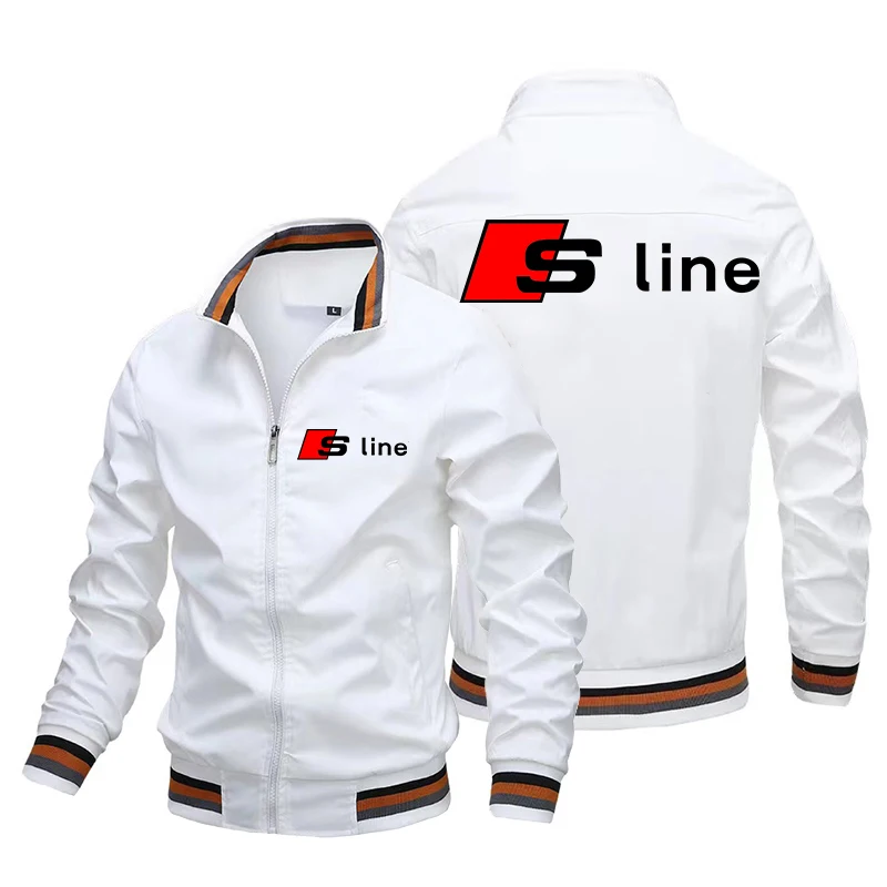 

Куртка мужская с логотипом audi Sline, куртка оверсайз с принтом логотипа Audi A6 A8 Q5 Q7 RS, мотоциклетная одежда на заказ