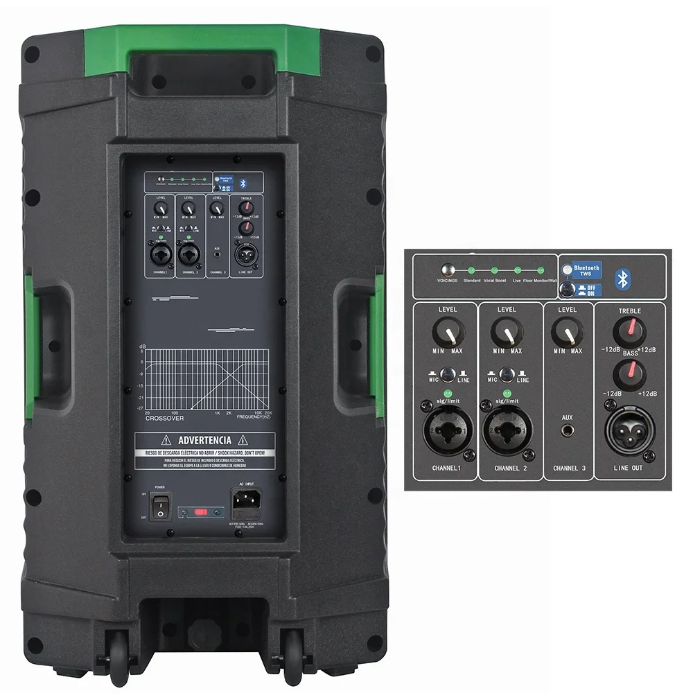 2000 Вт 15-дюймовый профессиональный аудиоуниверсальный динамик с питанием