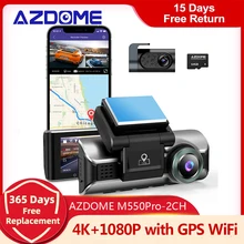 AZDOME M550Pro-2CH Dash Cam 4K Front   1080 RearCam Car DVR Dual Camera Bulit-in WiFi Car Recorders IR Night Vision APP Control
