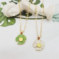 boho small flower pendant necklace for women simple fashion daisy necklace femme clavicle chain couple jewelry gift