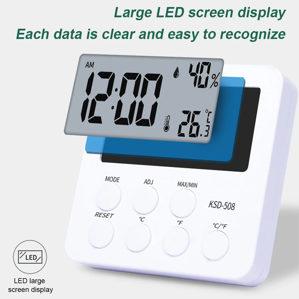 lcd digital temperature humidity meter electronic multifunctional thermometer hygrometer indoor outdoor weather station clock free global shipping