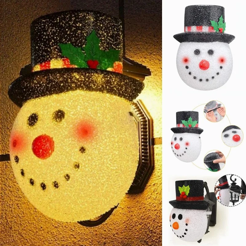 

Penguin Christmas Snowman Porch Light Cover New Year 2022 Decorations Wall Lamp Lampshade Fits Outdoor Porch Lamp Decor