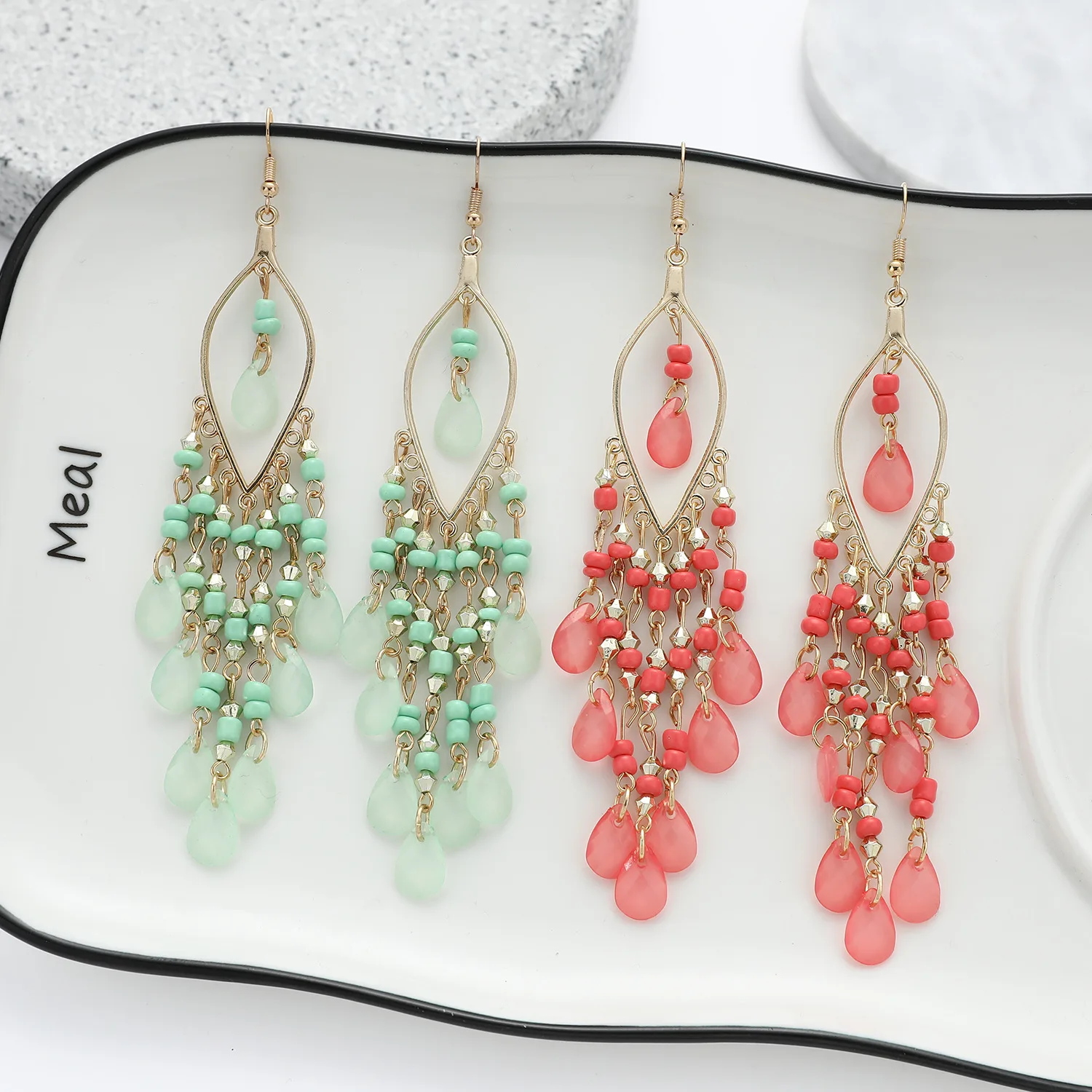 

New 2022 Bohemian Handmade Long Tassel Earrings Retro Ethnic Style Earrings