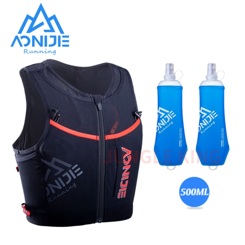 AONIJIE C9106 New 2pcs 500ML 10L Quick Dry Sports Backpack Hydration Pack Vest Bag with Zipper for Hiking Running Marathon Race