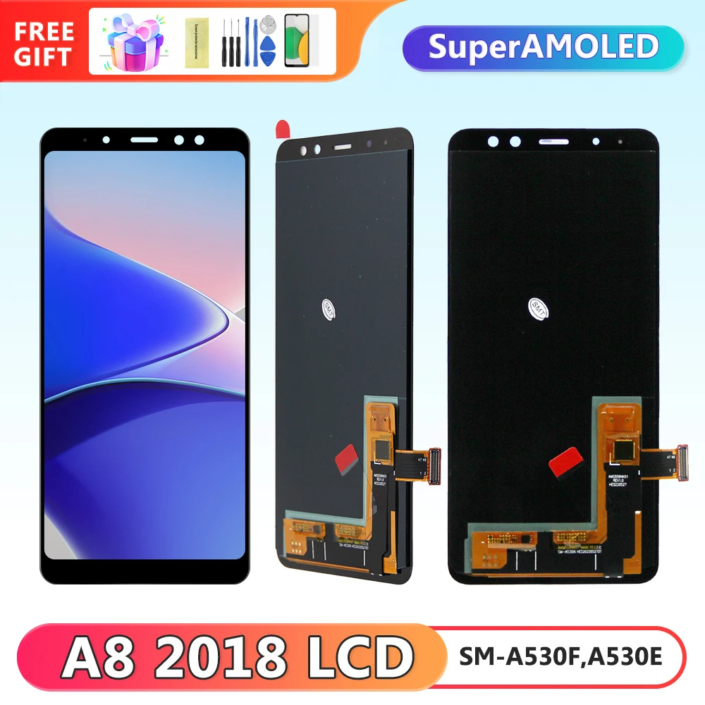 Super AMOLED A530 экран с рамкой, для Samsung Galaxy A8 2018 A530 A530F A530K ЖК-дисплей цифровой сенсорный экран Замена Super AMOLED A530 экран с рамкой, для Samsung Galaxy A8 2018 A530 A530F A530K ЖК-дисплей цифровой сенсорный экран Замена