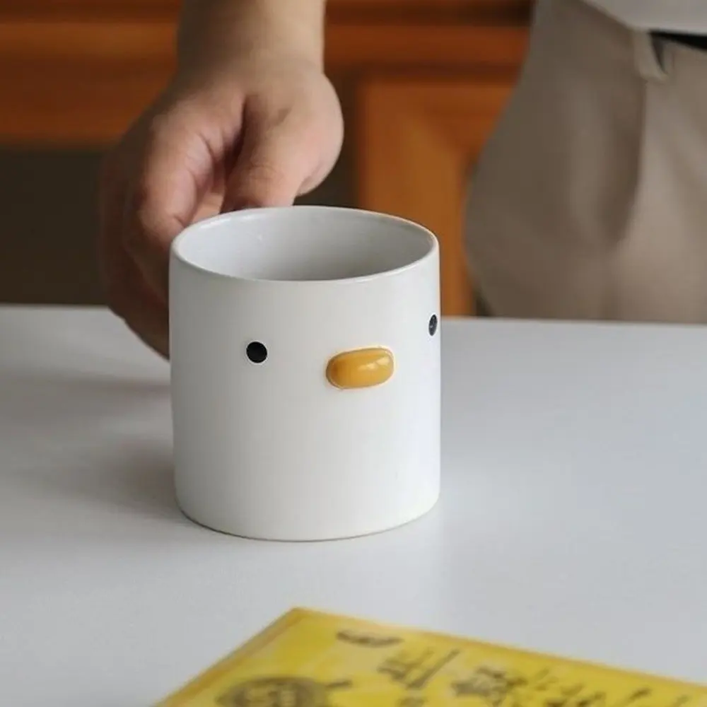 

400ML Cartoon Chick Shaped Ceramic Mug With Handle Kids Cute Porcelain Coffee Mugs Breakfast Milk Juice Water Cup White Teacup
