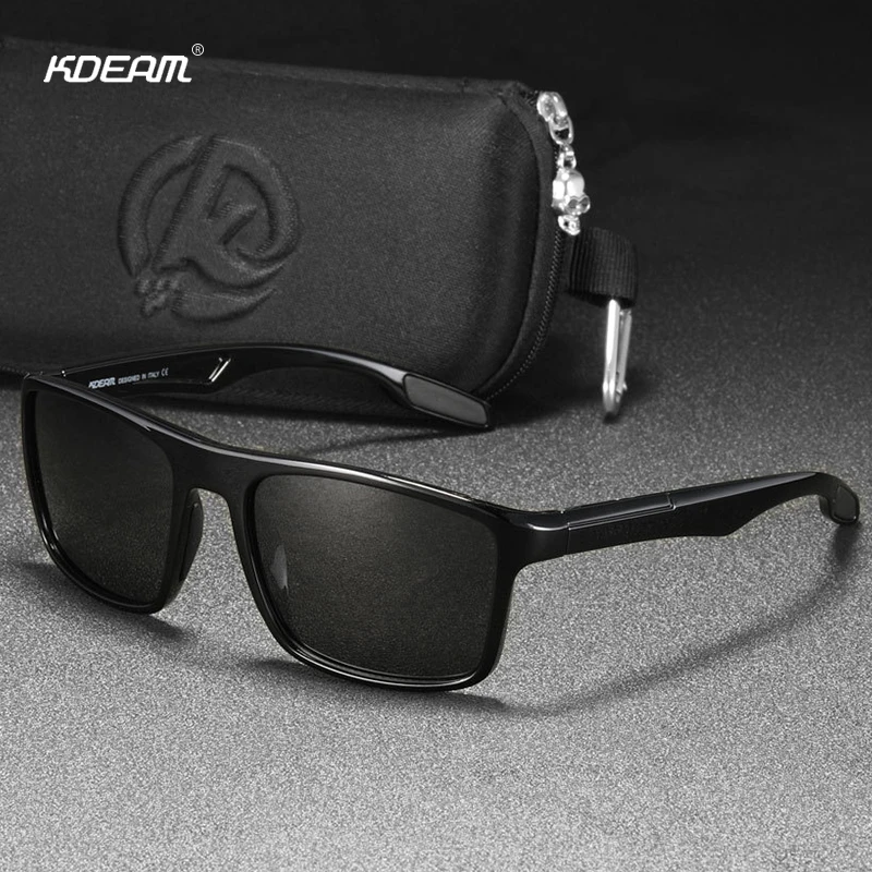 

KDEAM Lightweight TR90 Polarized Sunglasses for Men Sports Fishing Sun Glasses TAC 1.1mm Lens Square Driving Eyewear UV400 KD101