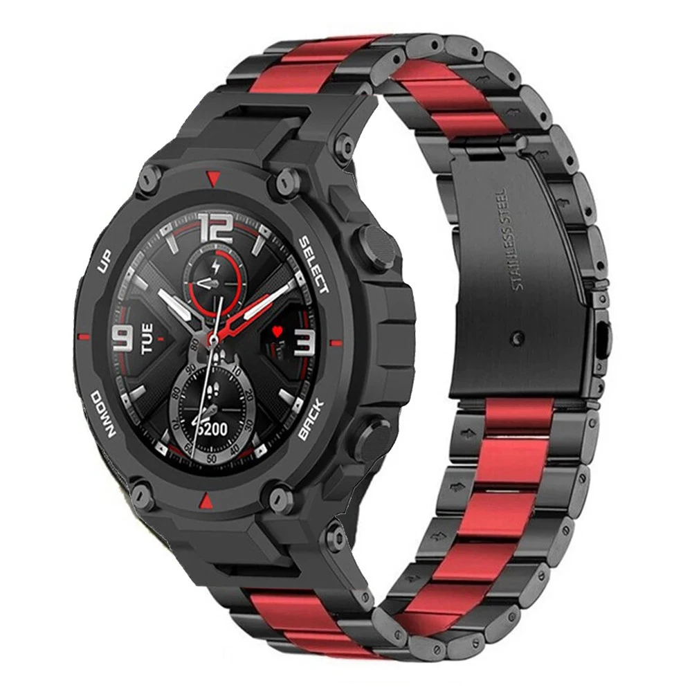 Luxurious Stainless Steel Band For Amazfit T Rex Pro Smart Watch Strap Metal Bracelet For Xiaomi Huami Amazfit T Rex 2 T-Rex Pro