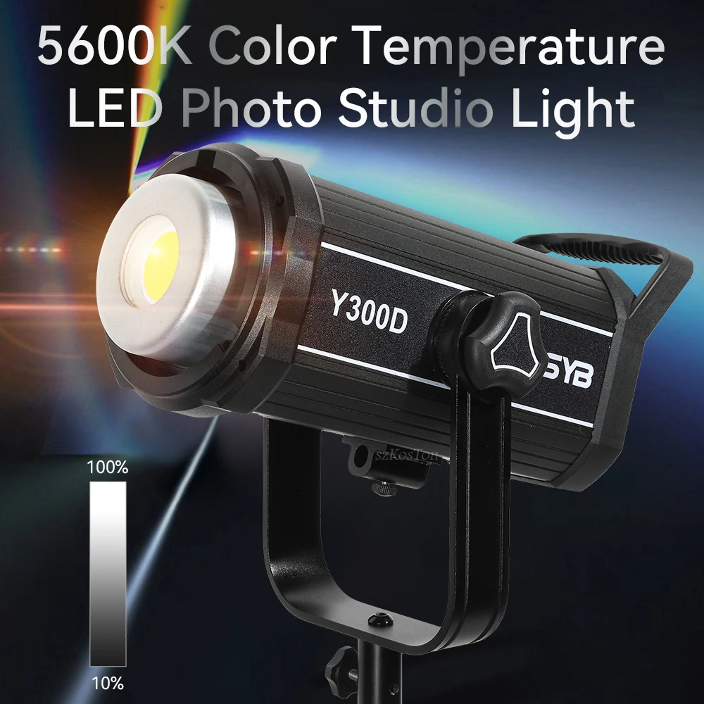

COB LED Video Light Studio Portrait Lamp 300W Daylight 5600K CRI97+ TCLI97+ 40500LM Brightness LCD Panel Dimmable Bowens Mount