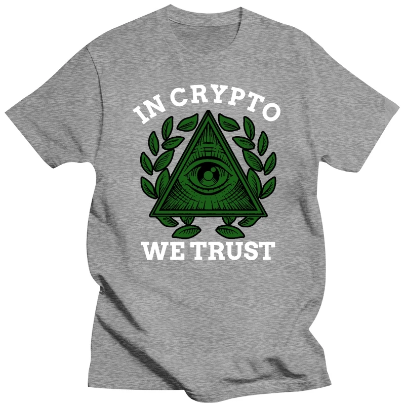 2018 футболка в крипто мы доверяем биткоину эфириум тире литкоин A477DTG 100% хлопок