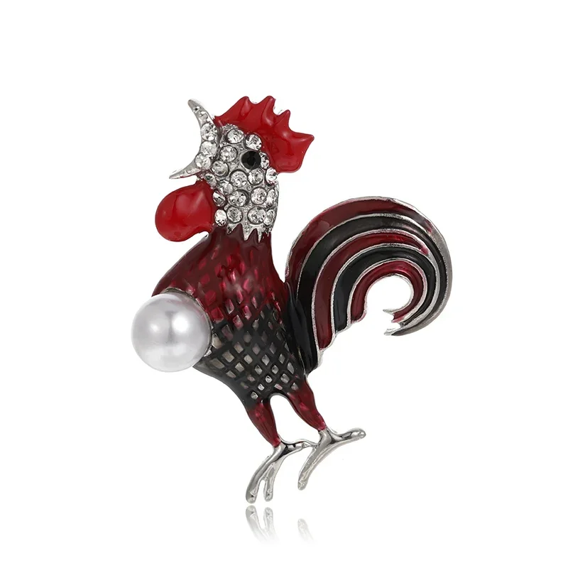 Blucome яркие красные броши в форме петуха брошь с изображением алоэ для женщин и