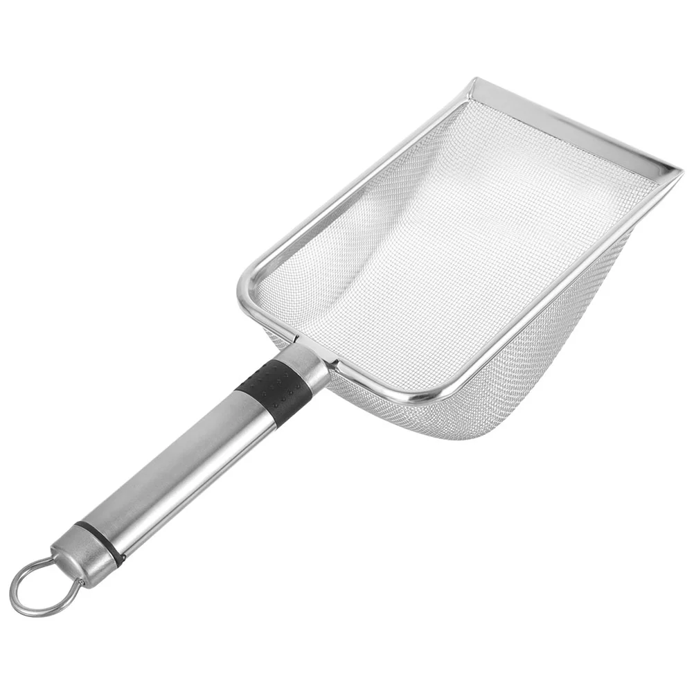 

Litter Scooper Scoop Cat Metal Box Sifting Substrate Steel Stainless Sand Mesh Holder Up Picking Filter Spoons Poop Beach
