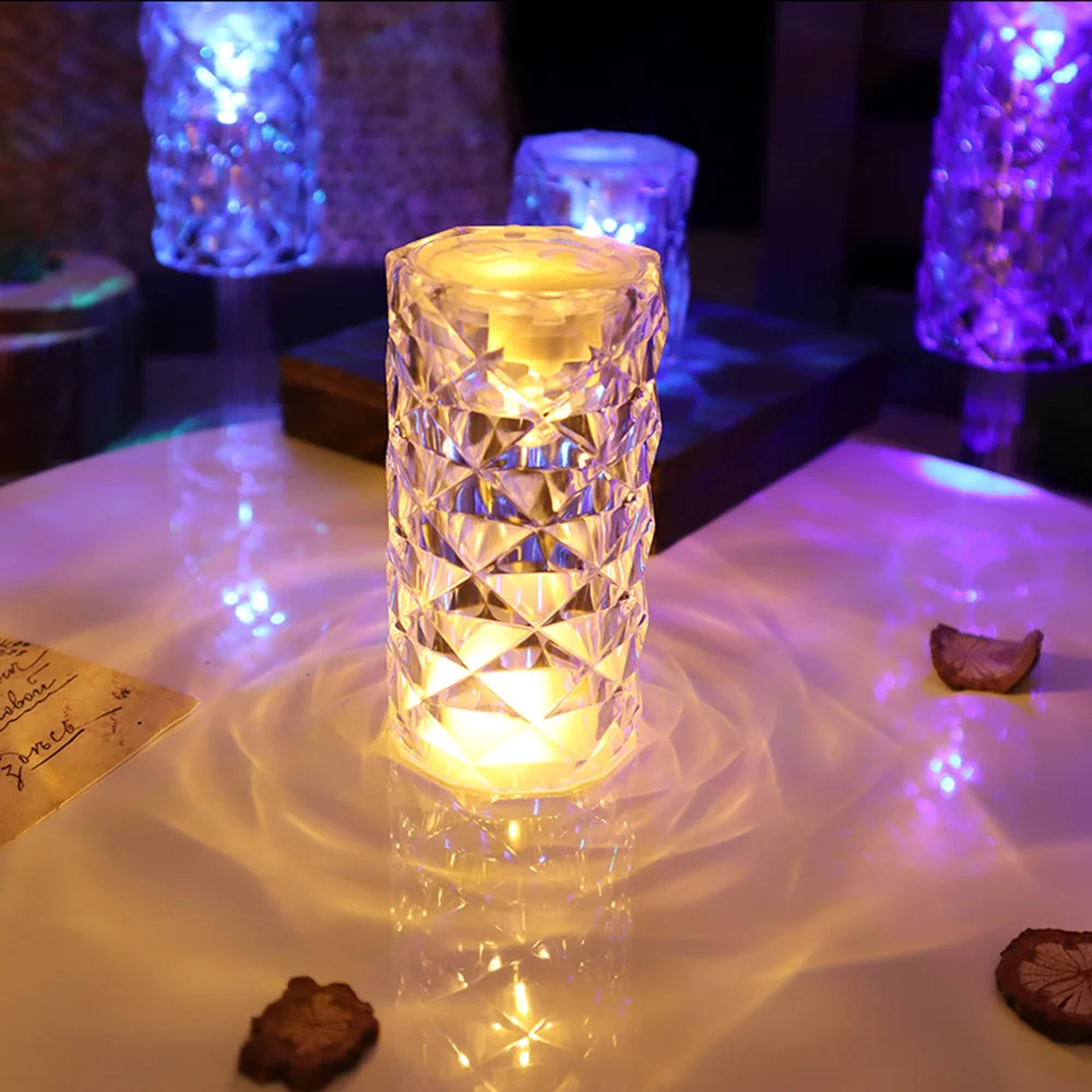 Настольная лампа роза атмосферная Хрустальный ветер кокетливая прикроватная