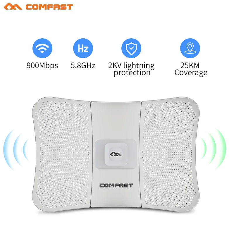 5.8G Outdoor 25KM Long Range Wifi Bridge 900Mbps Wilreless AP CPE 26dBi Antenna Repeater WI-FI Nanostation CF-E319A