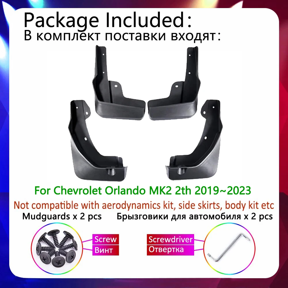 Для Chevrolet Orlando MK2 2th 2019~2023 2020 2021 2022 Автомобильный брызговик брызговики товары
