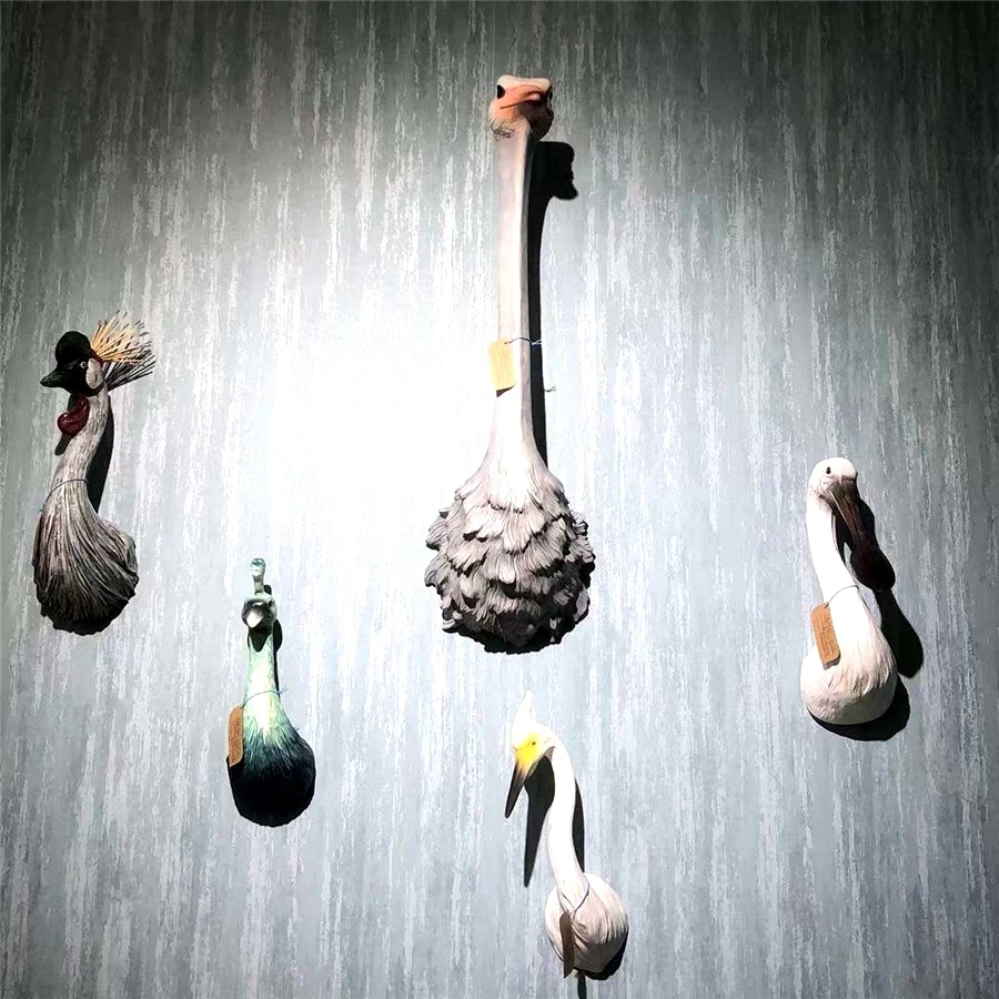 Настенная полимерная статуя страуса абстрактная водная птица бюст дикие
