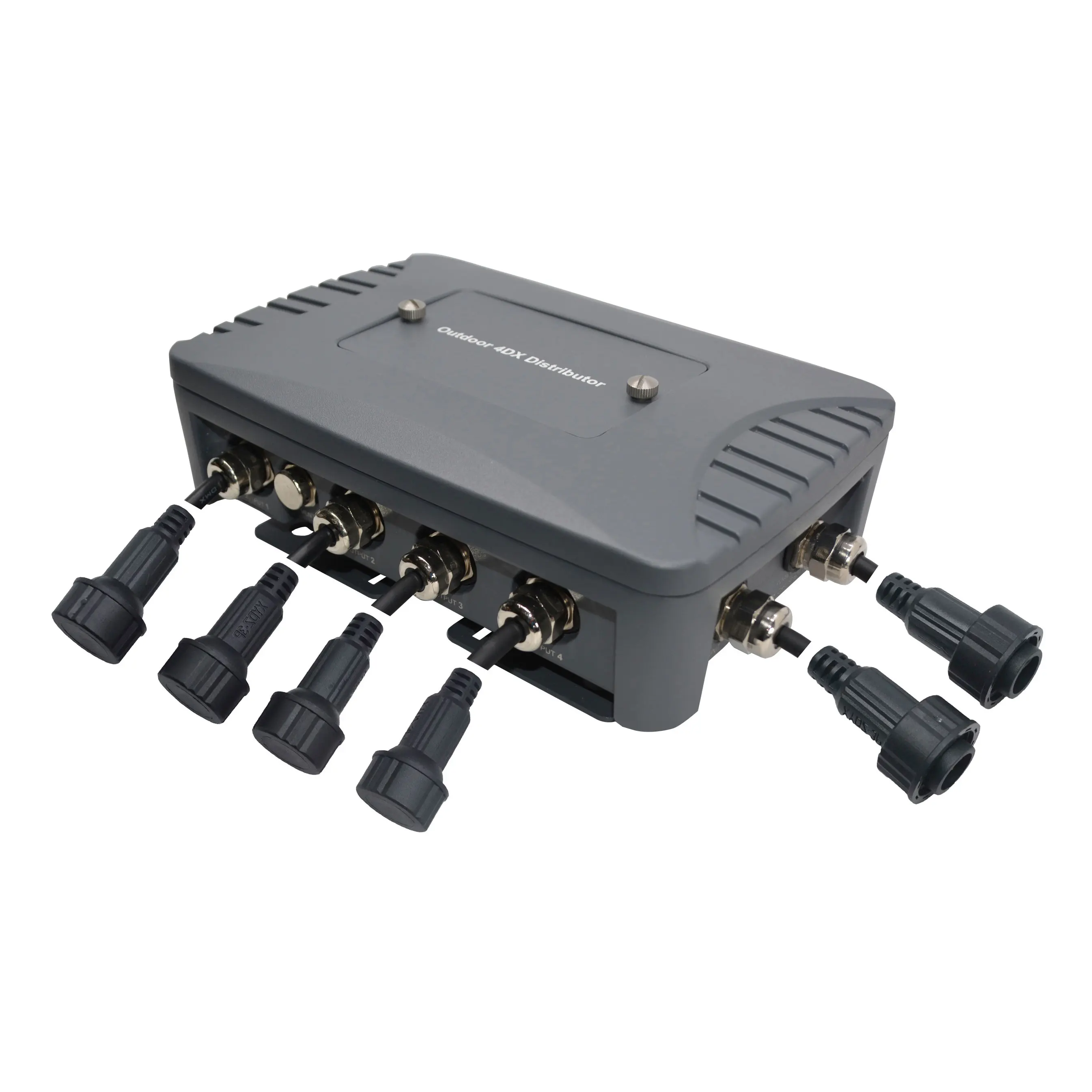 Фото 4-канальный водонепроницаемый сплиттер DMX512 для уличного сценического освещения, усилитель сигнала, 4-канальный распределитель сигнала DMX для светодиодных сценических светильников №5