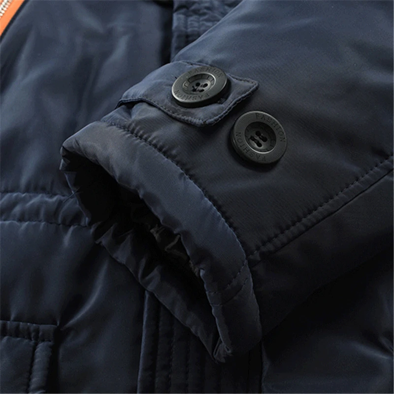 New Winter Mens Mid-Long Jacket Men Cotton Warm Thick Parkas Hoodies Male Fur Collar Fashion Plus Size Jackets Man Clothing 8Xl