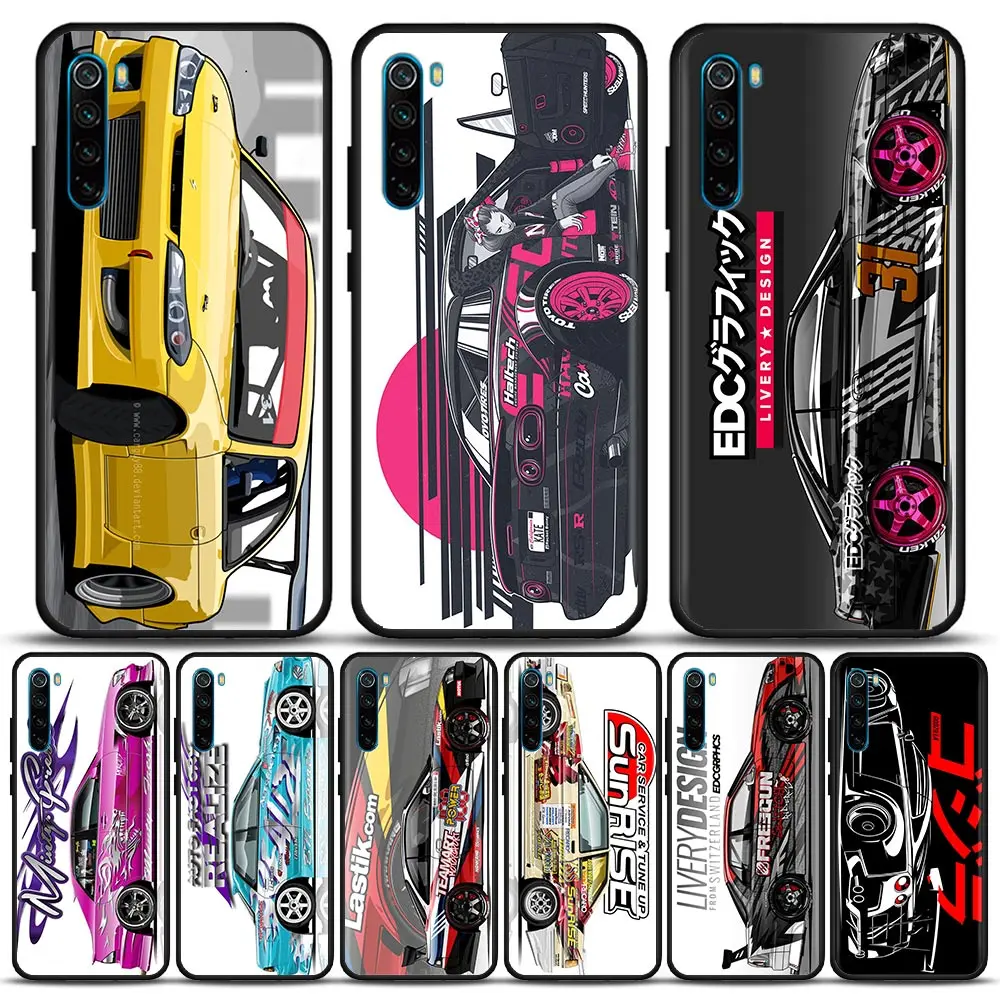 

Japan Tokyo JDM Drift Sports Cars Phone Case For Xiaomi Redmi 9 9C NFC 9T 10 10C 6 7 8 A K40 K50 Pro Plus Soft Shell Cover Cases