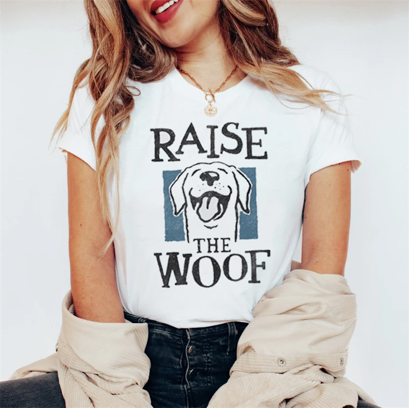 

Kawaii Повседневная футболка с принтом букв графика модная футболка одежда с коротким рукавом Женская милая собака 90-х повседневная женская ф...