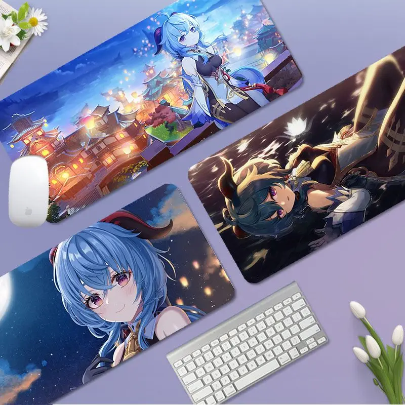 

Genshin Impact Ganyu 80x30cm XL Lockedge Speed Version Game Computer Keyboard Office Table Mat Gaming Mouse Pad For PC Mouse