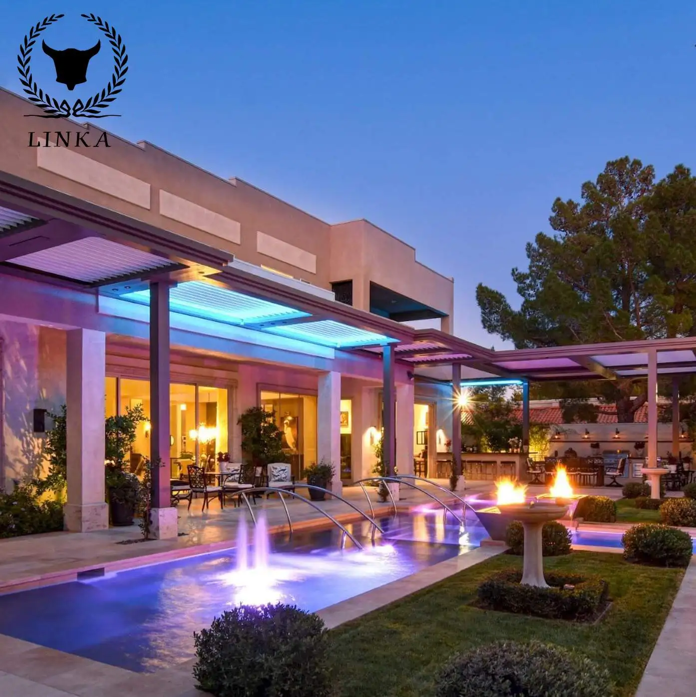 

Professional backyard bioclimatic pergola aluminum outdoor waterproof retractable pergola