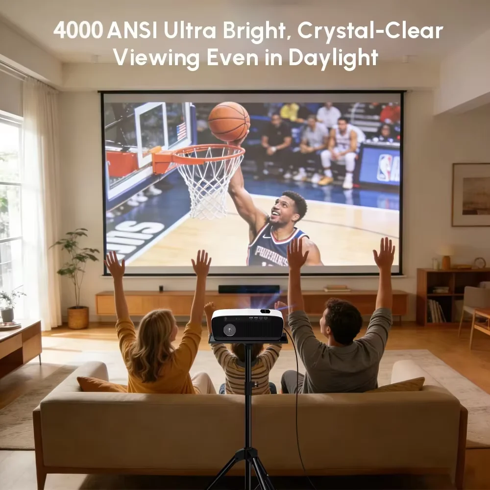 Фото Новый 4K-проектор с автофокусом для дневного использования, Wi-Fi 2.4+5G, Bluetooth, HDMI, TOF, пылезащищенный, для просмотра фильмов и видео, Google TV, проекторы 2026 года №4