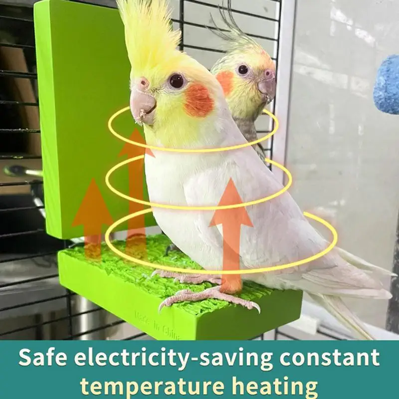 

Heated Bird Perch 5W Thermostatic Flat Bird Heater for Cage Safe Bird Perch Stand Warmer for Birds Parrots Hamsters Chinchillas
