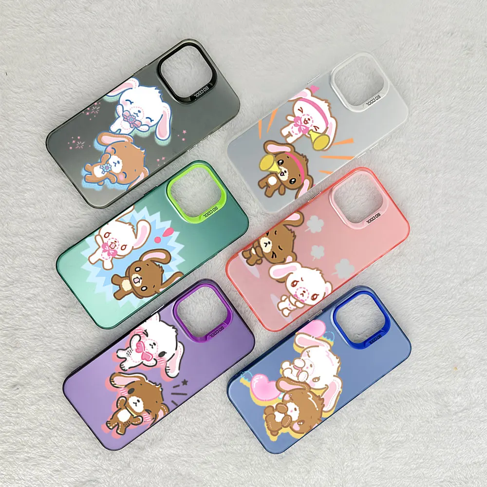Чехол для телефона MINISO S-Sugarbunnies Samsung S22 S23 S24 PLUS ULTRA A25 A32 A33 A34 4G 5G Laser Cover
