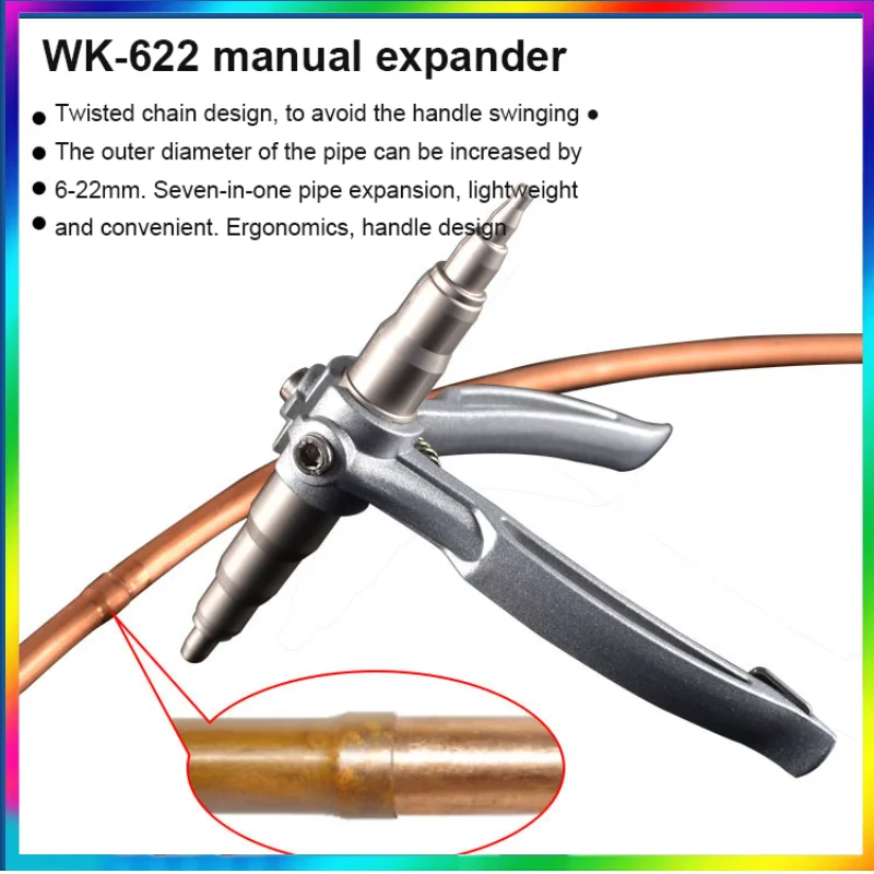 

Soft Copper Tube Expander Manual Pipe Expansion Tool for Repairing Connecting Refrigeration Air Conditioner Pipe 6mm-22mm