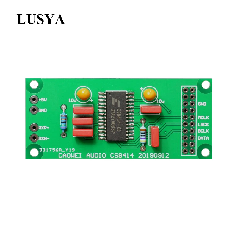 Lusya CS8414 coaxial digital receiver board to I2S signal output 96kHz For Receive CD turntable coaxial signal T1079