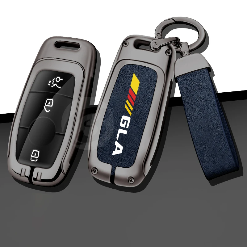 

Zinc Alloy Car Key Fob Case Cover for Benz Gla X156 W156 200 Protective Keychain Full Bag Shell Keyless Interior Accessories