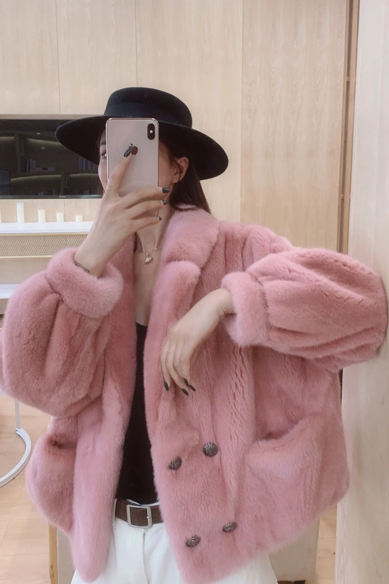 New Imported Whole Mink Fur Female Mink Short Mink Fur Coat Profile Fur Coat