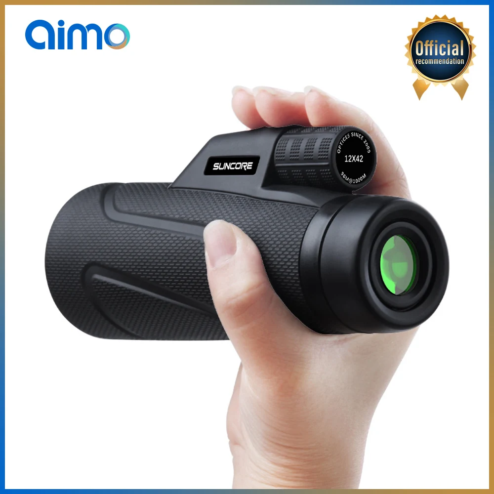 

AIMO 12x42 Монокуляр ручной низсветильник ночное видение выдвижной зум жизнь водонепроницаемый Bak4 HD