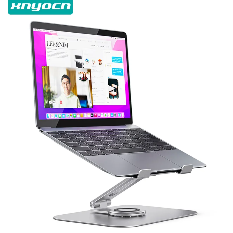 Laptop Stand Desk Riser 360 Rotation Multi-Angle/Height Adjustable Aluminum Computer Stand For MacBook Air Dell HP Xiaomi Huawei