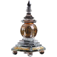 large crystal tower with sealing buckle light emitting base big compassion mantra tower storage nectar pills shaili saffron