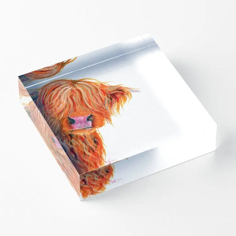 Highland Cow Peekaboo от Shirley Macar акриловый блок прозрачный Забавный Модный милый