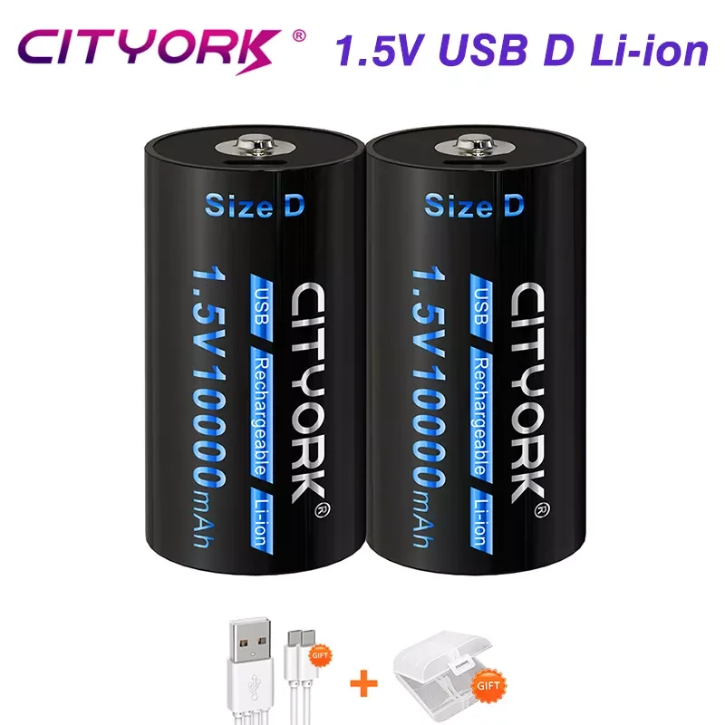 

NEW 1.5V D Size Battery USB Rechargeable Li-ion Batteries D Lipo R20 LR20 Battery for Gas Stove RC Camera Drone Accessories