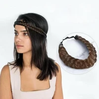 fashion wig headband braids hair accessories women female girls braided elastic hairband hairstyle band hair headwear plait r5n3