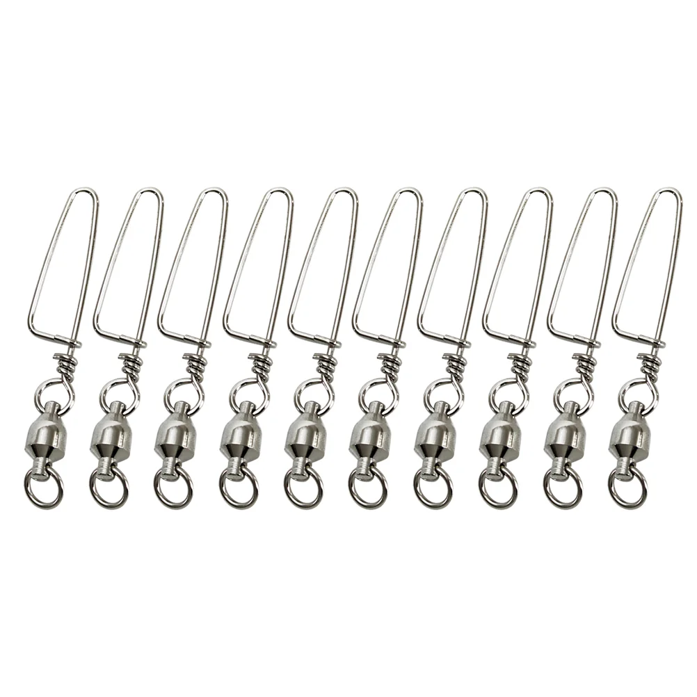 

10pcs Fishing Rolling Metal Swivel Connector Solid Rings Tackle Fishing Connector (3#)