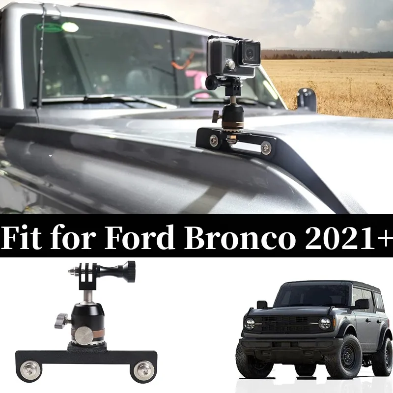 

Car Hood Action Camera Mount 360 Degree Rotation Camera Holder Car Exterior Accessories Fit for Ford Bronco 2021+