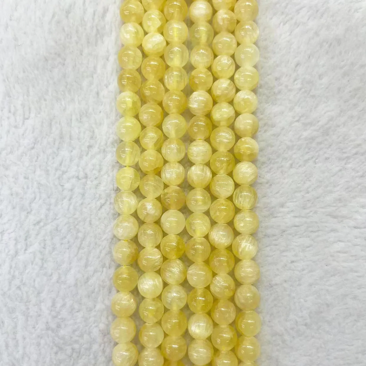 

Genuine Natural Yellow Gypsum Stone Smooth Round Loose Spacer Beads For Jewelry Making DIY Charm Bracelet Strand 4/6/8/10MM