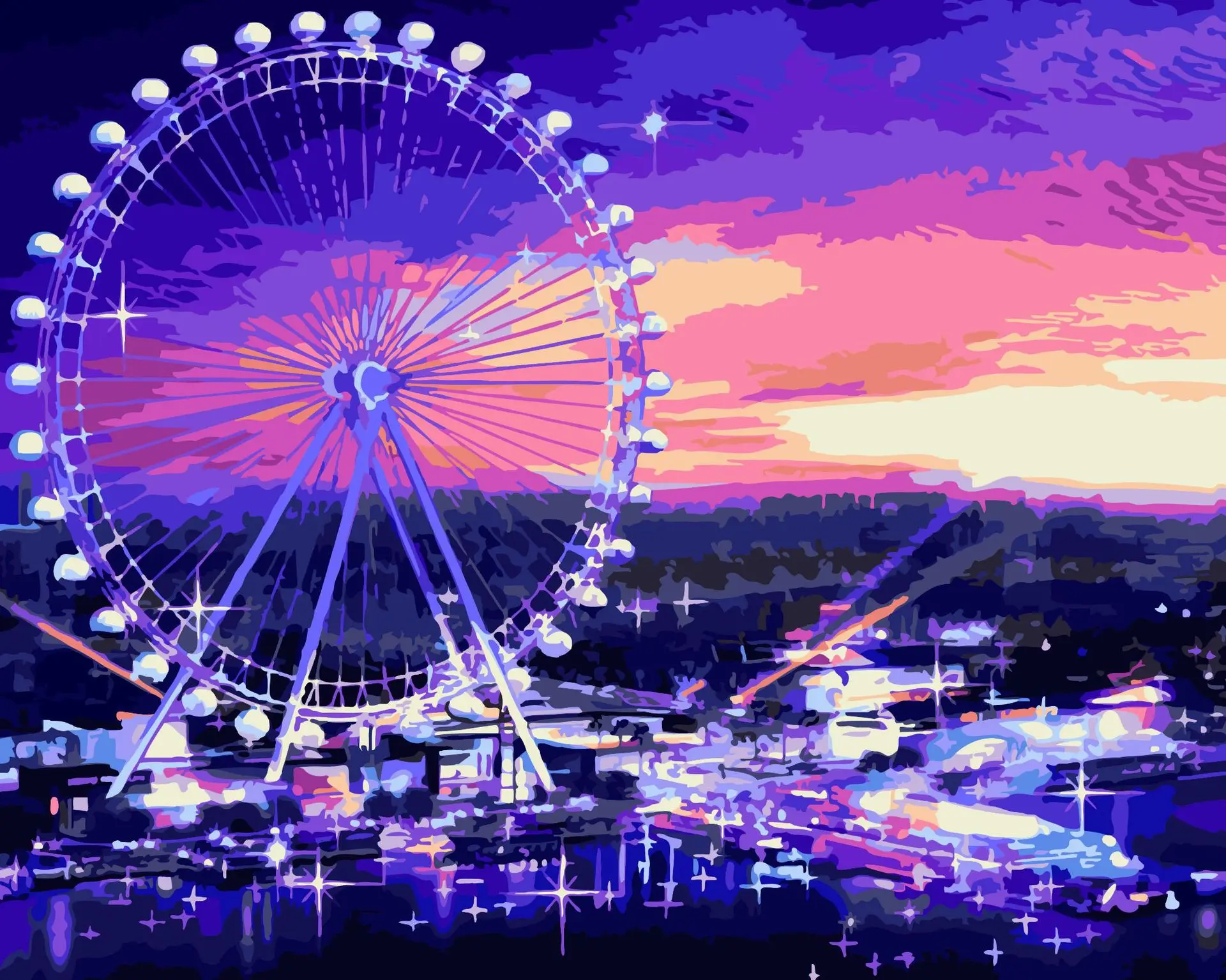 

4266Ann-Tulip diy digital oil painting oil painting acrylic flower painting explosion hand-filled landscape painting