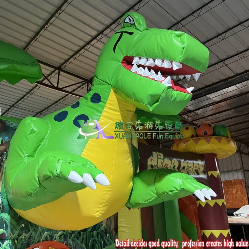 

Dino Park Inflatable Jungle Bouncer Kids Air Moonwalk Jumping Castle Theme Bouncy House With Slide For Rental